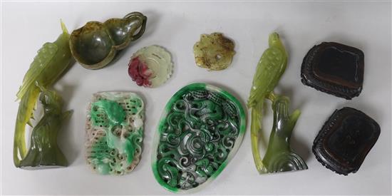 A collection of hardstone carvings